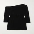 Theory - One-shoulder Stretch-velvet Mini Dress - Black - US6