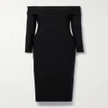 Tory Burch - Off-the-shoulder Stretch-mesh Maxi Dress - Black - US4
