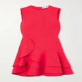 Oscar de la Renta - Ruffled Wool-blend Crepe Mini Dress - Red - US2