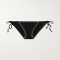 Marysia - Sole Embroidered Seersucker Bikini Briefs - Black - small