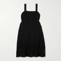 Miguelina - Blake Grosgrained-trimmed Cotton Guipure Lace Midi Dress - Black - medium