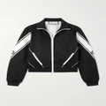 Gucci - Embroidered Webbing-trimmed Jersey Jacket - Black - XXS
