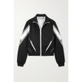 Gucci - Embroidered Webbing-trimmed Jersey Jacket - Black - XXS