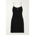 SAINT LAURENT - Gathered Open-back Jersey Mini Dress - Black - IT36