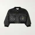 FRAME - + Ritz Paris Embroidered Quilted Leather Bomber Jacket - Black - large