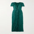 Jenny Packham - Momoka Embellished Sequined Tulle Gown - Emerald - UK 8