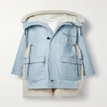 Sacai - + Carhartt Wip Hooded Fleece-trimmed Cotton-blend Canvas Coat - Blue - 4
