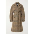 Stella McCartney - Double-breasted Belted Checked Wool-blend Tweed Coat - Brown - IT44