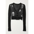 R13 - Cropped Layered Distressed Cashmere Cardigan - Black - large