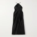 Nili Lotan - Larissa Cutout Silk-satin Halterneck Maxi Dress - Black - medium