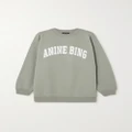 Anine Bing - Tyler Appliquéd Organic Cotton-jersey Sweatshirt - Gray - large