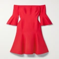 Oscar de la Renta - Off-the-shoulder Wool-blend Midi Dress - Red - US4