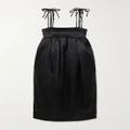 GANNI - + Net Sustain Tie-detailed Pleated Recycled-satin Midi Dress - Black - EU 38