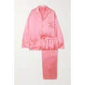 Olivia von Halle - Yves Piped Silk-satin Pajamas - Pink - small