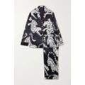 Olivia von Halle - Lila Printed Silk-satin Pajama Set - Black - x small