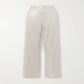 Brunello Cucinelli - Sequined Crepe Wide-leg Pants - Light gray - IT44