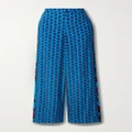 Diane von Furstenberg - Sarina Printed Crepe Straight-leg Pants - Turquoise - US2