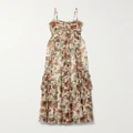 Ulla Johnson - Colette Ruffled Floral-print Silk-crepon Gown - Beige - US6