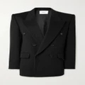 SAINT LAURENT - Double-breasted Wool And Cashmere-blend Blazer - Black - FR36