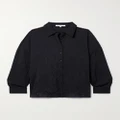 Tibi - + Net Sustain Crinkled-poplin Shirt - Navy - x small