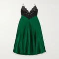 Rodarte - Silk-satin And Cotton-blend Lace Maxi Dress - Green - US4