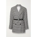 Veronica Beard - Hutchinson Belted Houndstooth Woven Blazer - Black - large