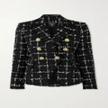 Balmain - Checked Cotton-blend Tweed Blazer - Black - FR34