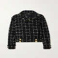 Balmain - Metallic Checked Cotton-blend Tweed Jacket - Black - FR36