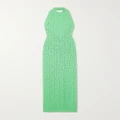 Balmain - Crochet-knit Halterneck Dress - Turquoise - FR38