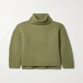 Joseph - Ribbed Wool Turtleneck Sweater - Green - x small