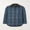 Loewe - Cotton Corduroy-trimmed Checked Wool-blend Padded Jacket - Blue - FR40