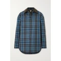 Loewe - Cotton Corduroy-trimmed Checked Wool-blend Padded Jacket - Blue - FR40