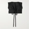 Zimmermann - Matchmaker Cropped Tie-detailed Linen And Silk-blend Top - Black - 0
