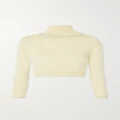 Zimmermann - + Net Sustain Matchmaker Cropped Crystal-embellished Merino Wool Turtleneck Sweater - Yellow - 00