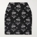 Erdem - Maria Metallic Floral-jacquard Midi Skirt - Black - UK 10