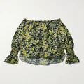 Adam Lippes - Sade Off-the-shoulder Shirred Floral-print Silk-taffeta Top - Multi - small