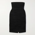 Carolina Herrera - Strapless Ruched Silk-crepe Midi Dress - Black - US8