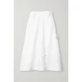 Zimmermann - Matchmaker Rose Flare Appliquéd Linen Midi Skirt - Ivory - 2
