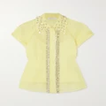 Zimmermann - Matchmaker Crystal-embellished Linen And Silk-blend Shirt - Yellow - 0