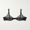 Kiki de Montparnasse - Crocheted Lace And Mesh Underwired Soft-cup Bra - Black - 36C