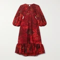 La DoubleJ - Eve Floral-print Chiffon Maxi Dress - Red - x small