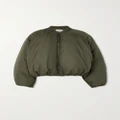 Loewe - Leather-trimmed Padded Shell Bomber Jacket - Green - FR36