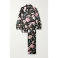 Olivia von Halle - Lila Printed Silk-satin Pajama Set - Black - medium