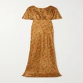 Saloni - Winona Paisley-print Silk-satin Maxi Dress - Bronze - UK 16