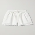 Zimmermann - Alight Fringed Cotton-terry Jacquard Shorts - Ivory - 4