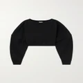 SAINT LAURENT - Cropped Cotton-jersey Sweatshirt - Black - XS