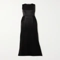 Givenchy - Paneled Tulle And Draped Silk-satin Gown - Black - FR42