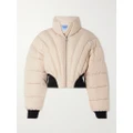 Mugler - Cropped Quilted Padded Recycled-shell Jacket - Beige - FR36
