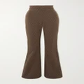 Balmain - Cotton-blend Logo-jacquard Flared Ski Pants - Brown - x small