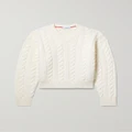 Ferragamo - Cable-knit Wool And Cashmere-blend Sweater - White - large
